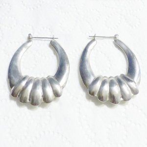 Large Sterling 925 Hoop Earrings